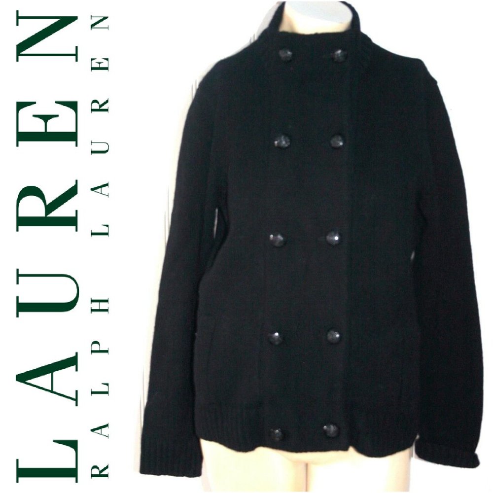 Military style sweater double breasted 100% wool